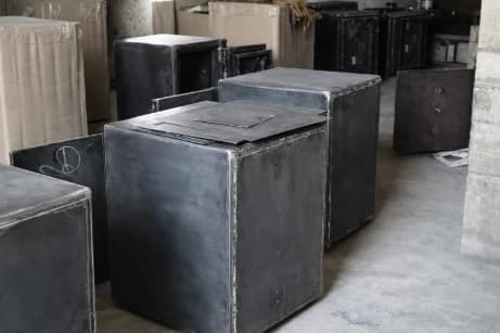 Large safe units in mid-production at the Gujarat workshop